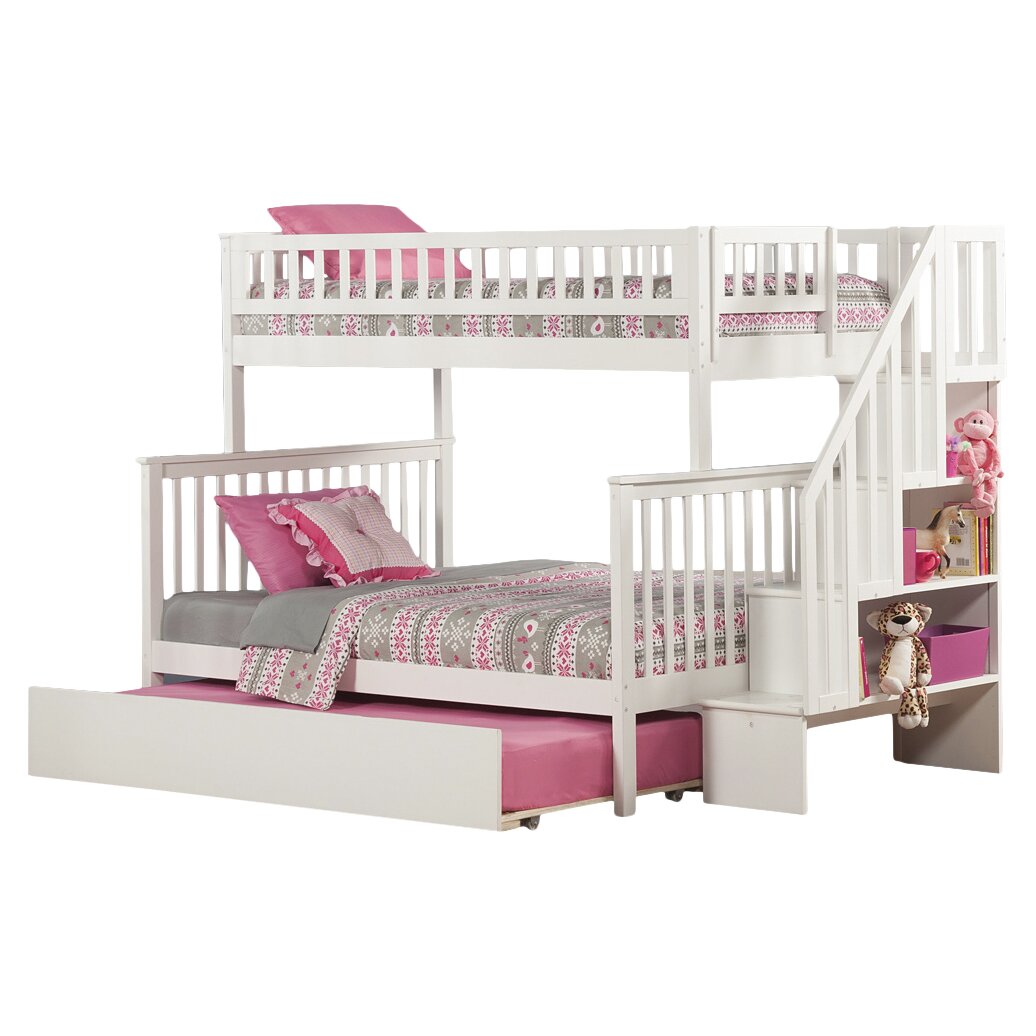 Living Home Barrington Twin-Size Bunk Bed with Trundle Bed and